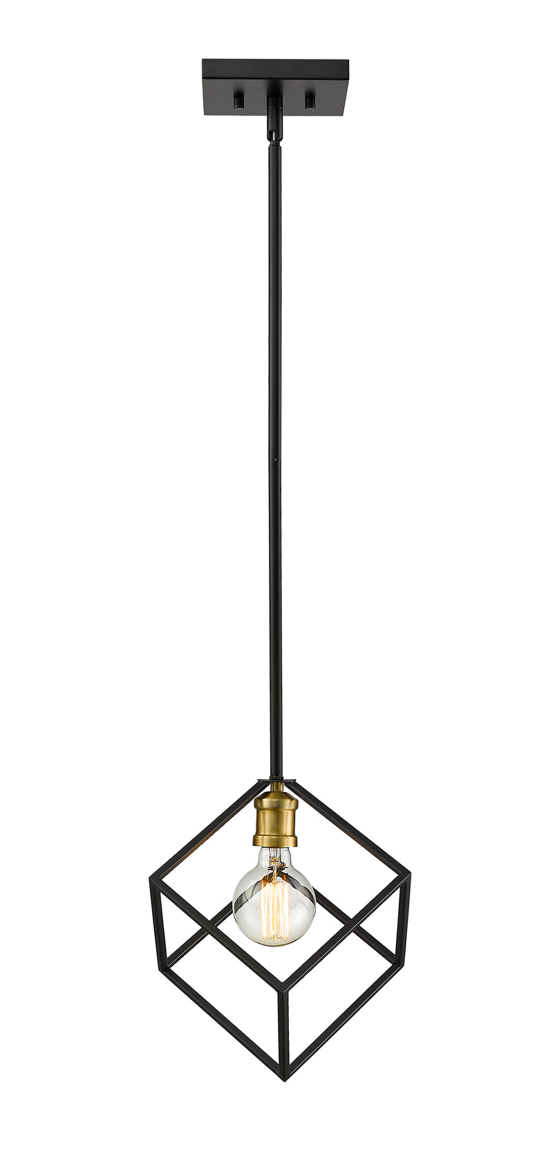 Vertical 1 Light 11.25" Pendant in Bronze + Olde Brass