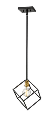 Vertical 1 Light 11.25" Pendant in Bronze + Olde Brass