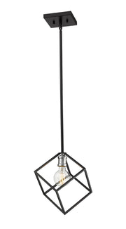 Vertical 1 Light 11.25" Pendant in Matte Black + Brushed Nickel