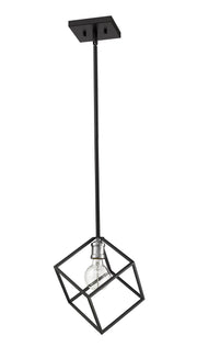 Vertical 1 Light 11.25" Pendant in Matte Black + Brushed Nickel