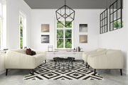 Vertical 4 Light 34" Pendant in Matte Black + Brushed Nickel in a room setting