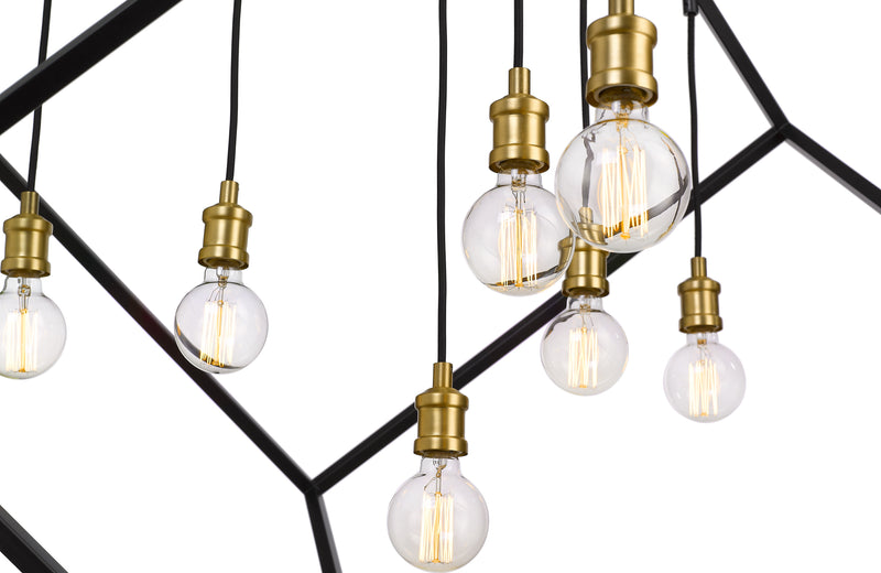 Vertical 7 Light 44" Pendant in Bronze + Olde Brass
