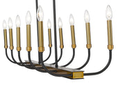 Haylie 10 Light 44" Linear Pendant in Matte Black + Olde Brass