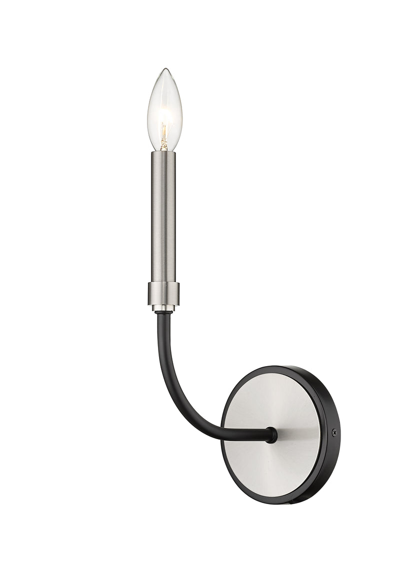 Haylie 1 Light 5.25" Wall Sconce in Matte Black + Brushed Nickel