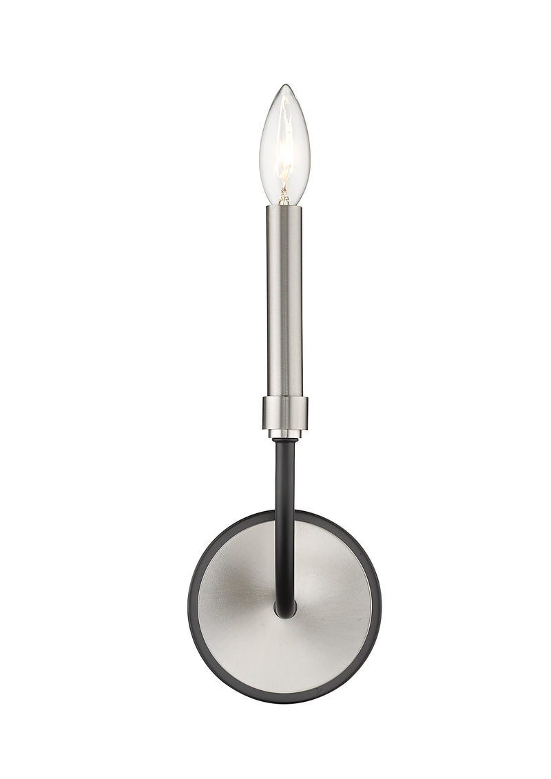 Haylie 1 Light 5.25" Wall Sconce in Matte Black + Brushed Nickel