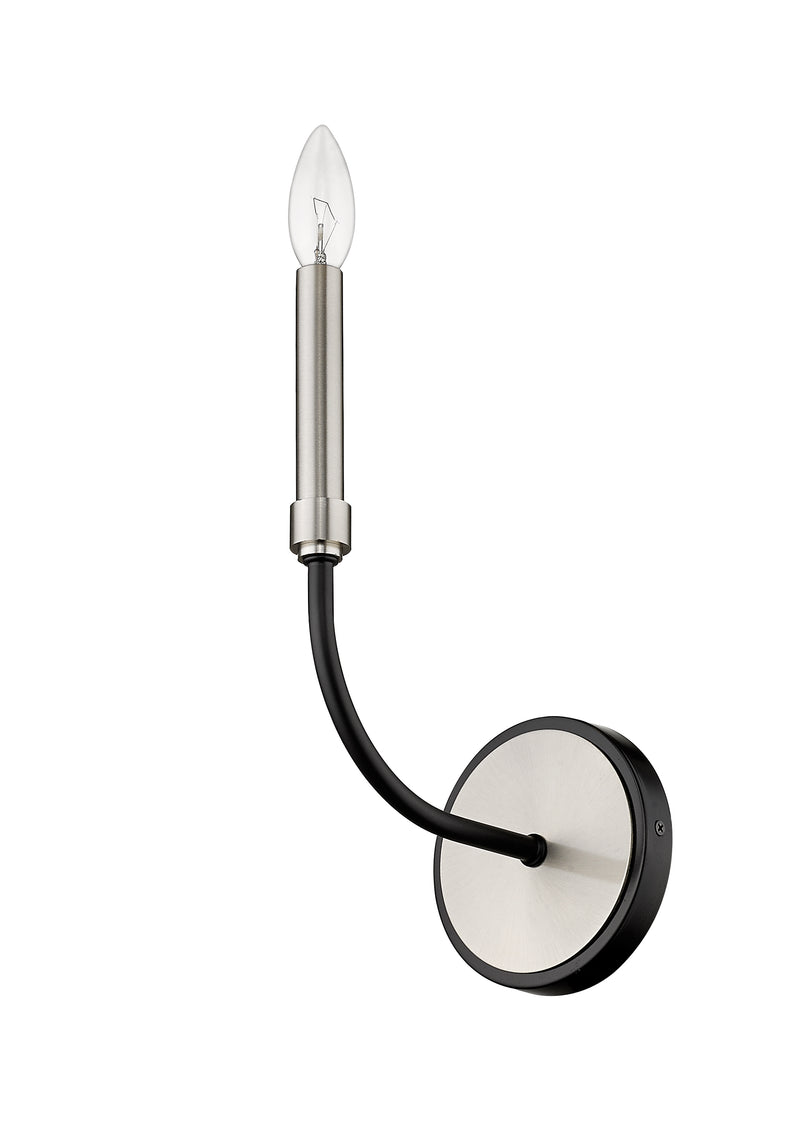 Haylie 1 Light 5.25" Wall Sconce in Matte Black + Brushed Nickel
