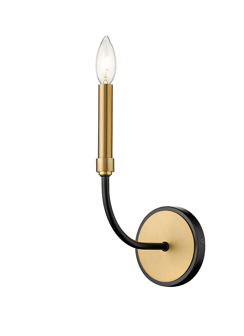 Haylie 1 Light 5.25" Wall Sconce in Matte Black + Olde Brass
