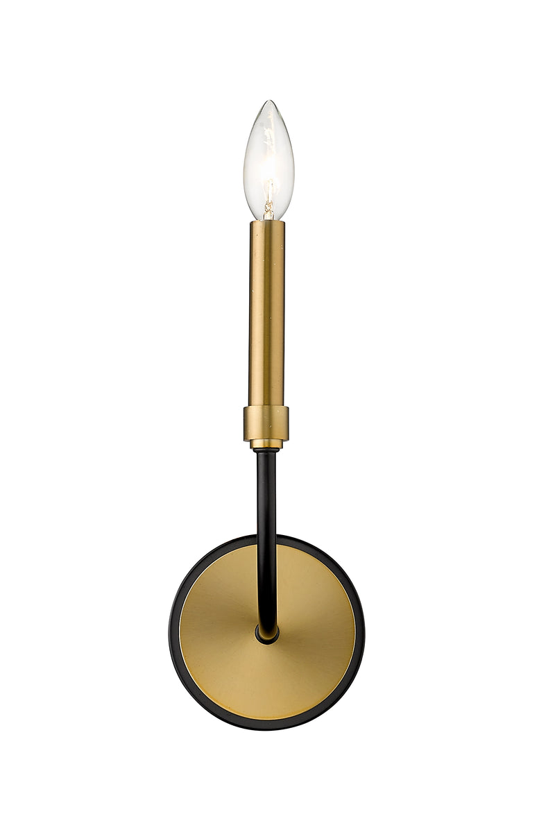 Haylie 1 Light 5.25" Wall Sconce in Matte Black + Olde Brass