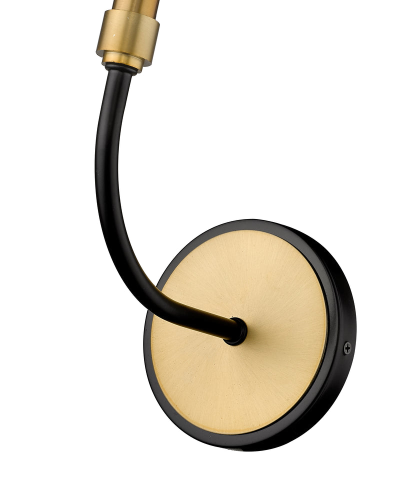 Haylie 1 Light 5.25" Wall Sconce in Matte Black + Olde Brass