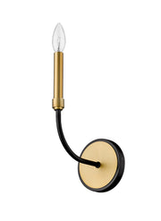 Haylie 1 Light 5.25" Wall Sconce in Matte Black + Olde Brass