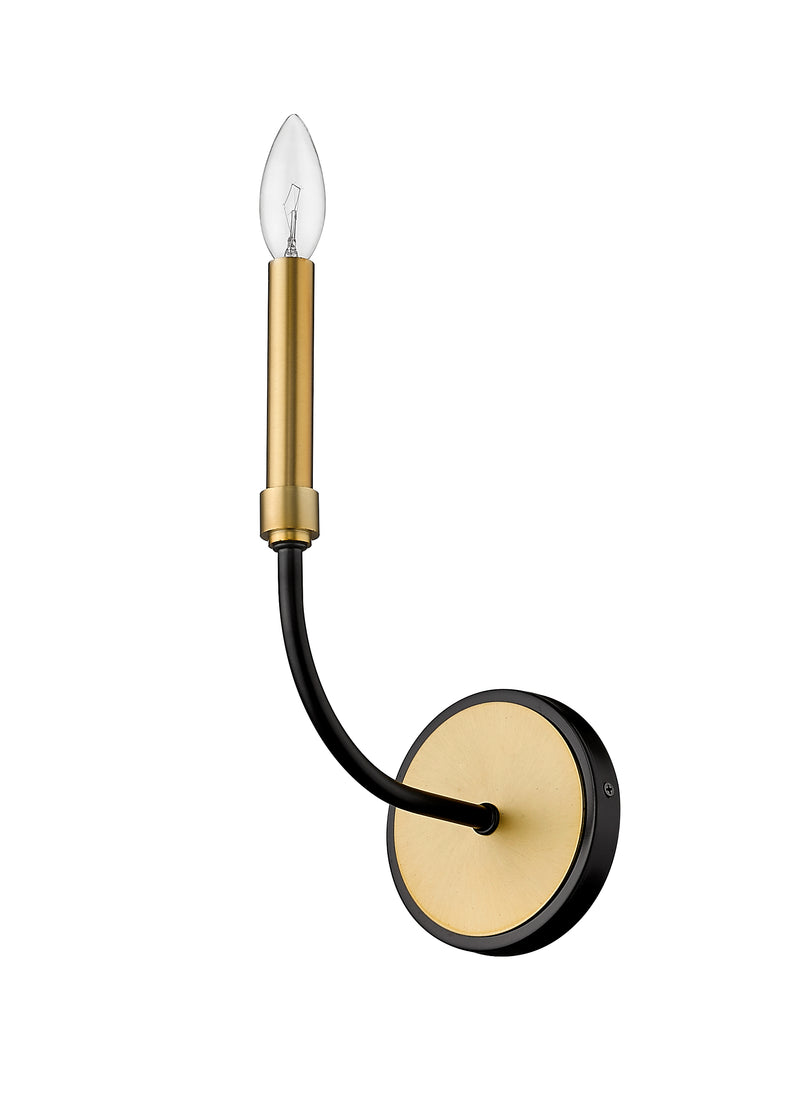 Haylie 1 Light 5.25" Wall Sconce in Matte Black + Olde Brass