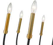 Haylie 8 Light 32.5" Chandelier in Matte Black + Olde Brass