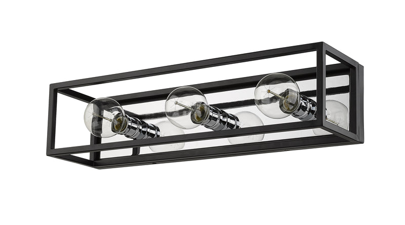 Kube 3 Light 23.5" Vanity in Matte Black + Chrome