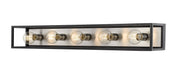 Kube 5 Light 39.5" Vanity in Matte Black + Brushed Nickel