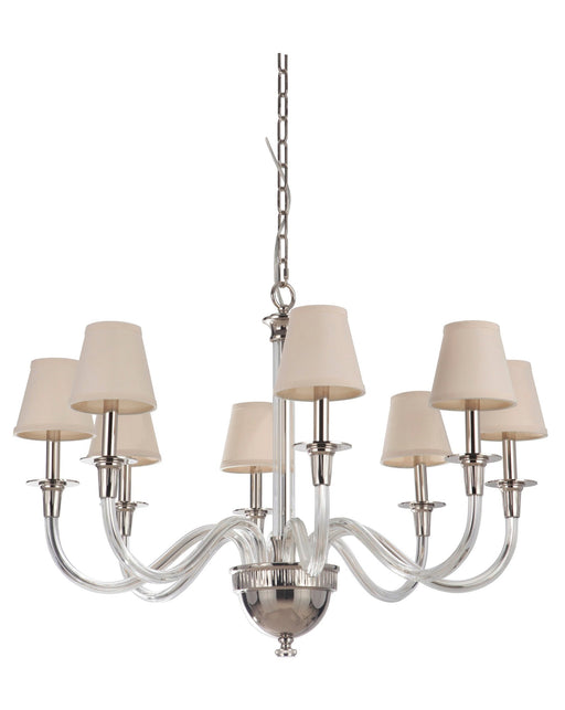 Deran 8 Light 34" Chandelier in Polished Nickel