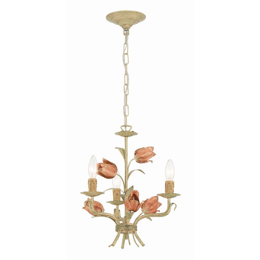 Southport 3 Light 14" Chandelier in Sage Rose