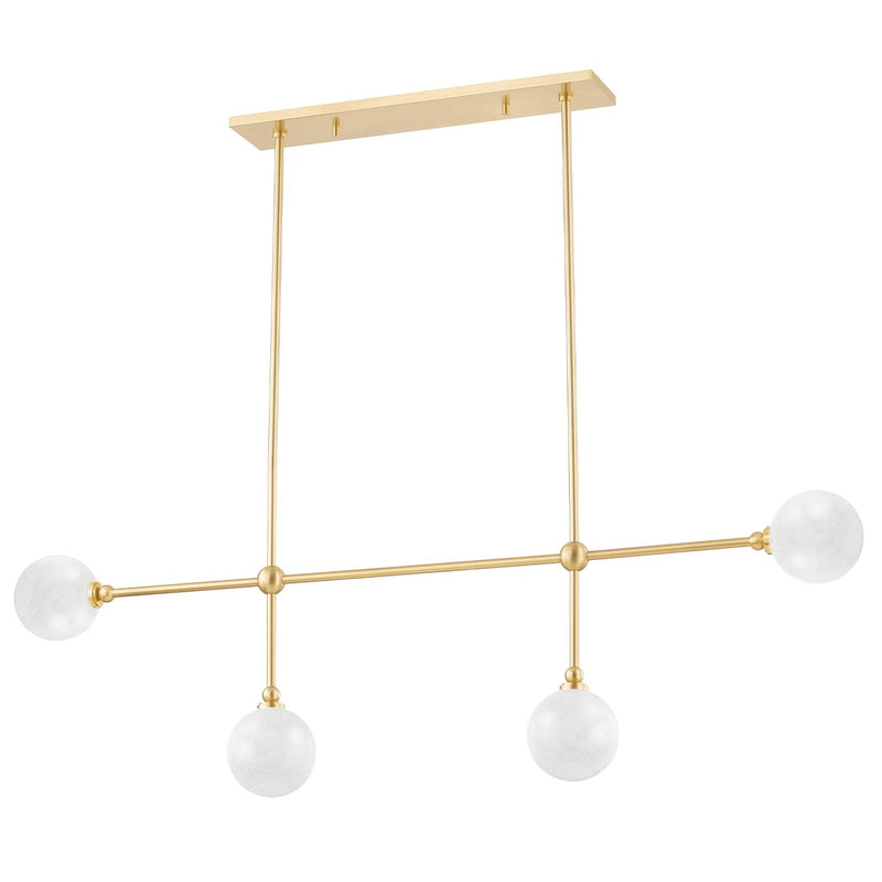 Andrews 4-Light Linear Pendant in Aged Brass