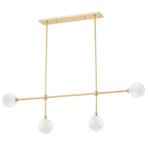 Andrews 4-Light Linear Pendant in Aged Brass