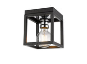 Kube 1 Light 5.75" Flush Mount in Matte Black + Chrome