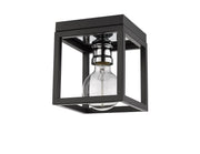 Kube 1 Light 5.75" Flush Mount in Matte Black + Chrome