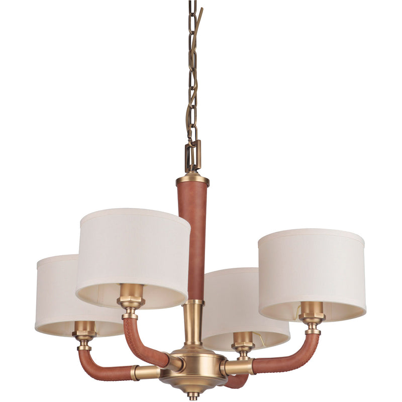 Huxley 4 Light 28" Chandelier in Vintage Brass