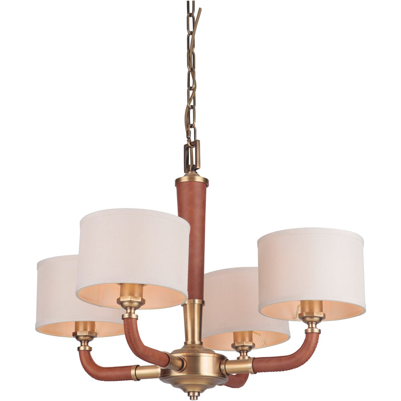 Huxley 4 Light 28" Chandelier in Vintage Brass