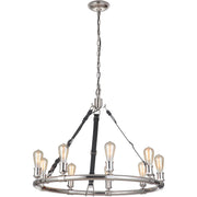 Huxley 9 Light 34" Chandelier in Polished Nickel