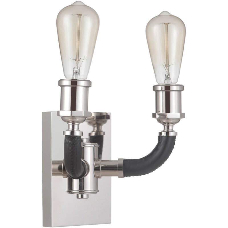 Huxley 2 Light 13" Wall Sconce in Polished Nickel