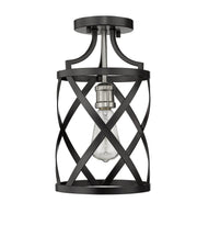 Malcalester 1 Light 8" Flush Mount in Matte Black + Brushed Nickel