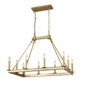 Barclay 10 Light 34" Linear Pendant in Olde Brass