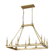 Barclay 10 Light 34" Linear Pendant in Olde Brass