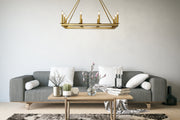 Barclay 10 Light 34" Linear Pendant in Olde Brass in a room setting