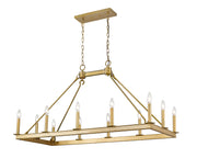 Barclay 12 Light 45" Linear Pendant in Olde Brass