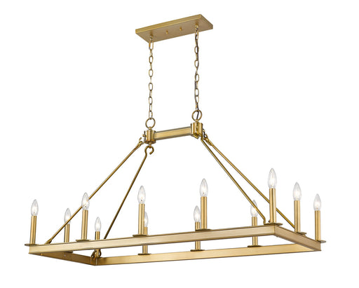 Barclay 12 Light 45" Linear Pendant in Olde Brass