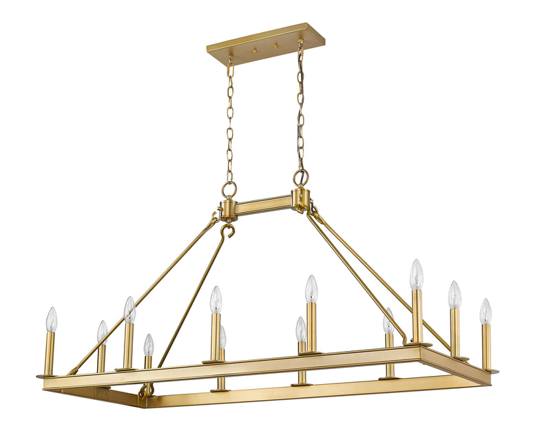 Barclay 12 Light 45" Linear Pendant in Olde Brass