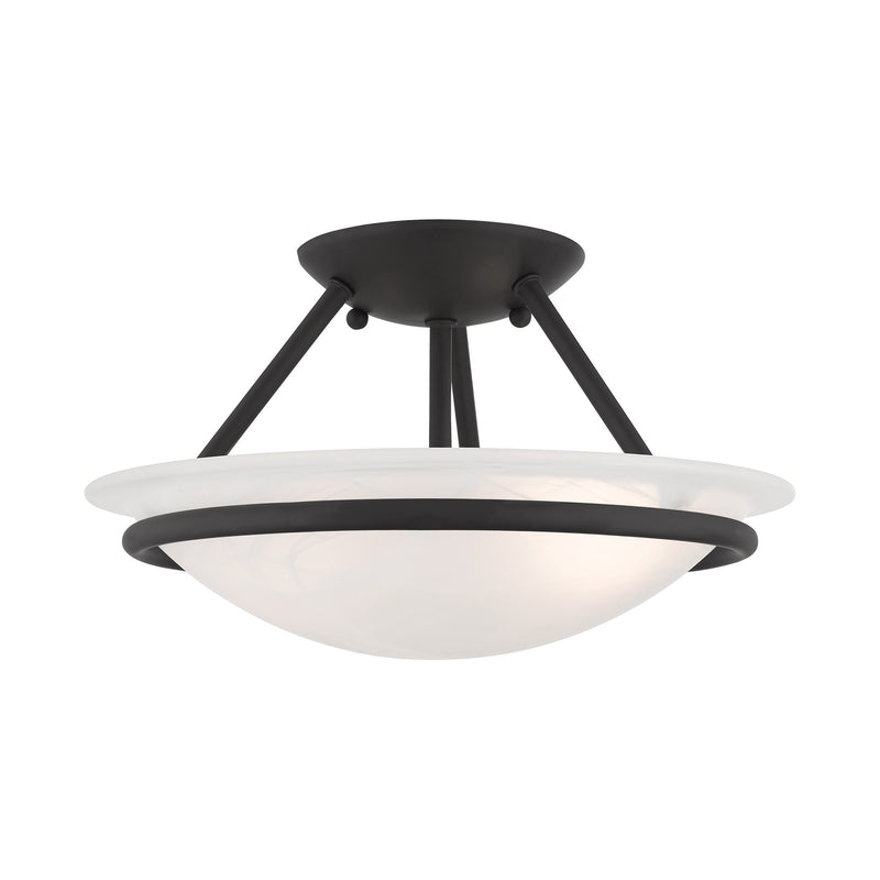Newburgh 2-Light Small Semi-Flush Mount in Black