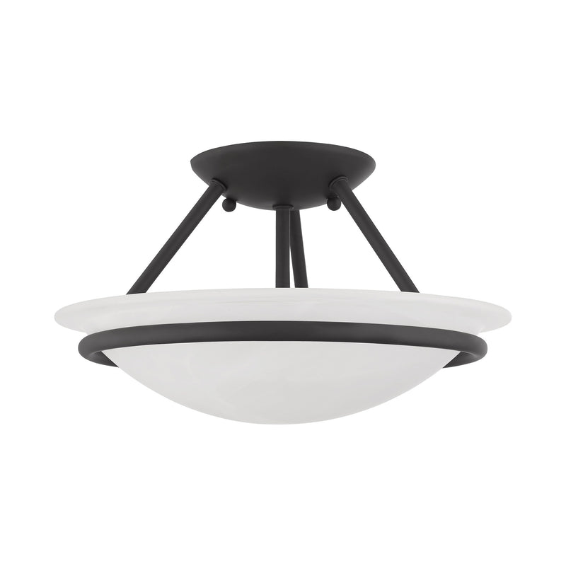 Newburgh 2-Light Small Semi-Flush Mount in Black