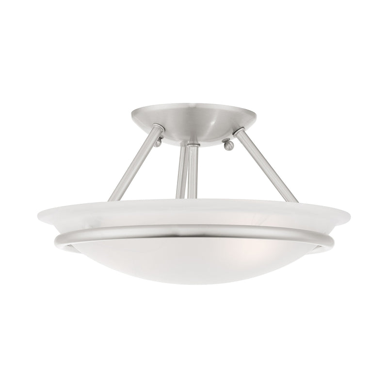Newburgh 2-Light Small Semi-Flush Mount in Brushed Nickel