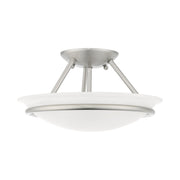 Newburgh 2-Light Small Semi-Flush Mount in Brushed Nickel