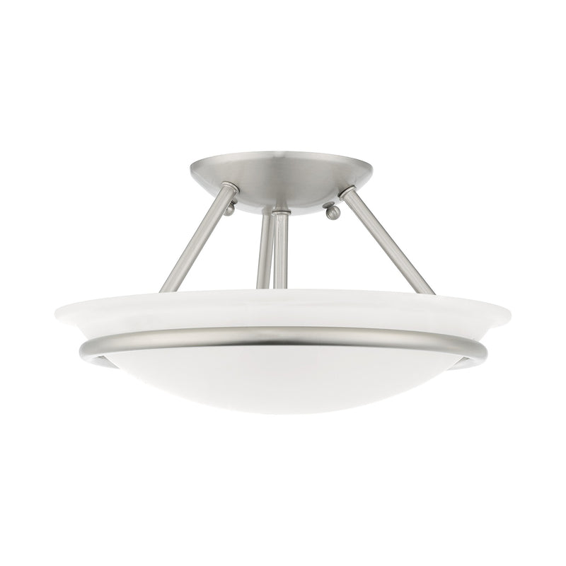 Newburgh 2-Light Small Semi-Flush Mount in Brushed Nickel