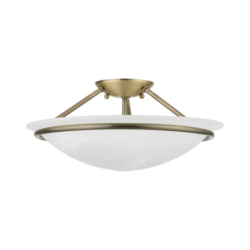 Newburgh 3-Light Medium Semi-Flush Mount in Antique Brass