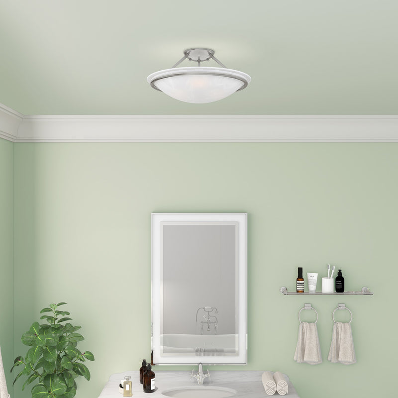 Newburgh 3-Light Medium Semi-Flush Mount in Brushed Nickel