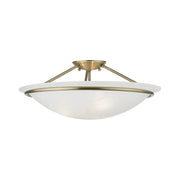 Newburgh 3-Light Large Semi-Flush Mount in Antique Brass