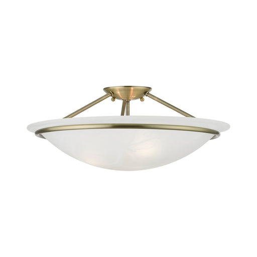 Newburgh 3-Light Large Semi-Flush Mount in Antique Brass