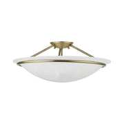 Newburgh 3-Light Large Semi-Flush Mount in Antique Brass
