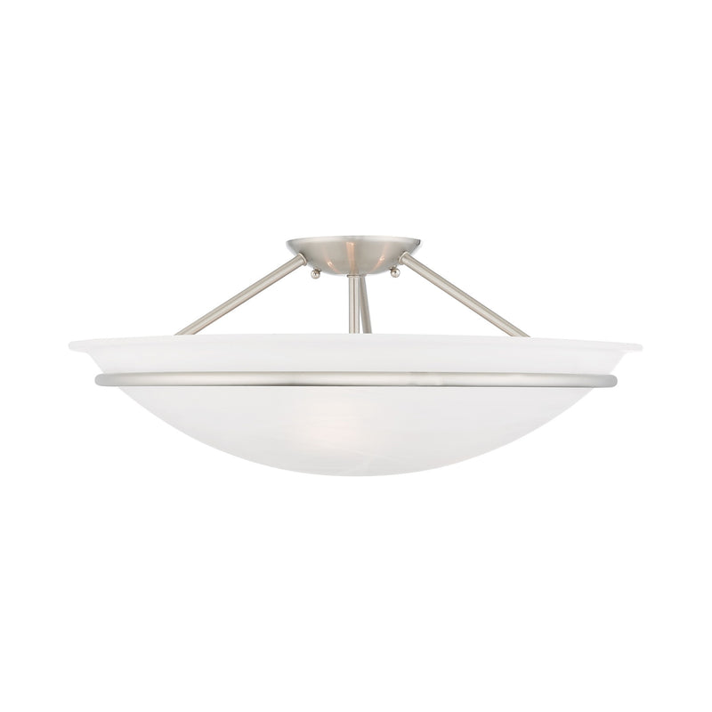 Newburgh 3-Light Large Semi-Flush Mount in Brushed Nickel