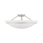 Newburgh 3-Light Large Semi-Flush Mount in Brushed Nickel