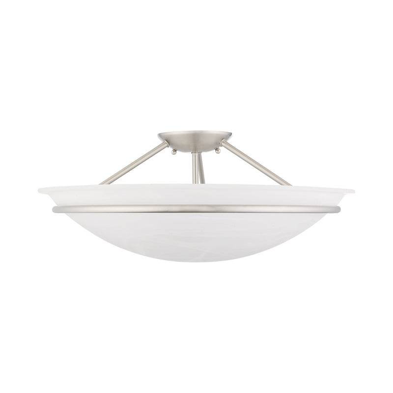 Newburgh 3-Light Large Semi-Flush Mount in Brushed Nickel