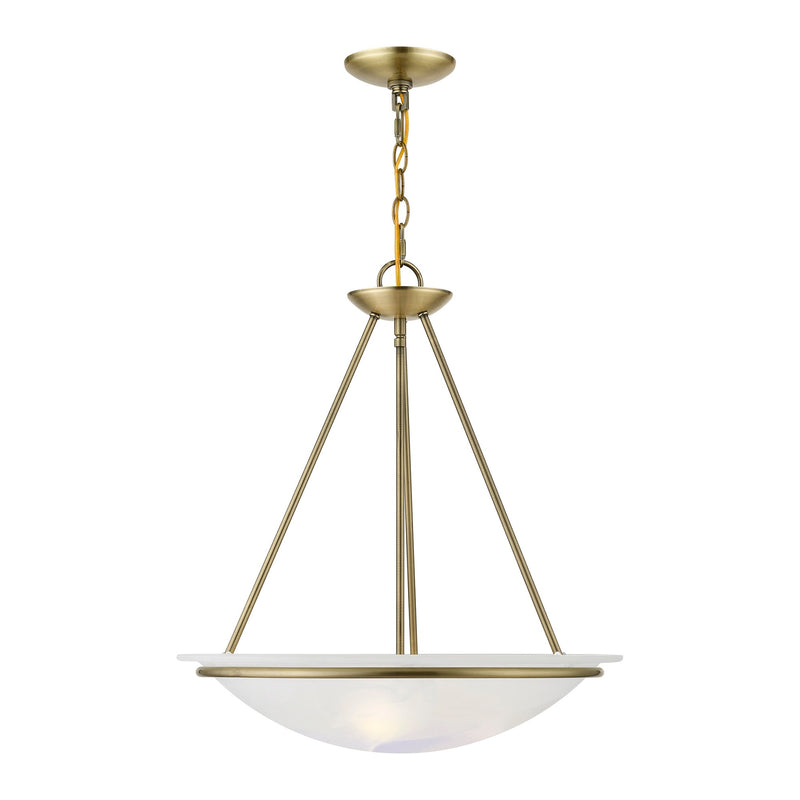 Newburgh 3-Light 20" Bowl Pendant in Antique Brass