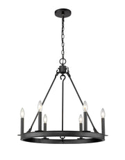 Barclay 6 Light 25" Chandelier in Matte Black